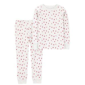 Carter's White Pajama Set with Red Love Print